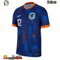 Camisa de Futebol Holanda Jeremie Frimpong #12 Equipamento Secundário Europeu 2024 Manga Curta